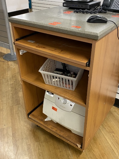 rolling computer stand with slide out keyboard drawer