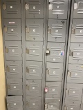 Gray Locker System consisting of (4) sets of (18) Lockers per Set. Selling for one price several uni
