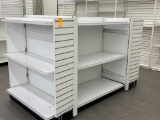 6' island style displays with three shelves Per side  and end caps