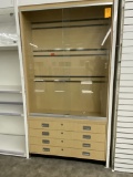 48 inch glass door display cabinet with Four lower drawers for storage or display. The use of this w