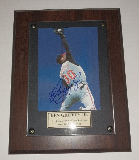 Ken Griffey Jr. Signed Plaque - 7 x9 Inches -4 time HR champion