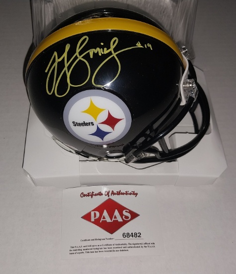JuJu Smith Signed Mini Helmet - Pittsburgh Steelers with COA by PAAS