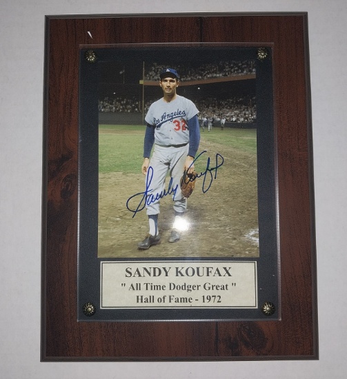 Sandy Koufax signed Plaque - 7x9 inches