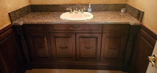 Complete Bathroom - Includes Kohler Commode, 74" Granite Top Vanity with Sink and Gold Fixtures