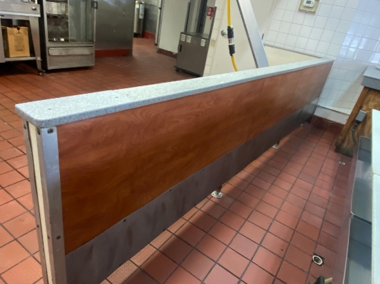 13â€™ x 40â€ â€œLâ€ Shaped Wall built on legs So, it can be easily moved around the electric Conne