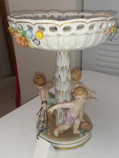 Porcelain Compote by Von Schierholz -10 inches tall