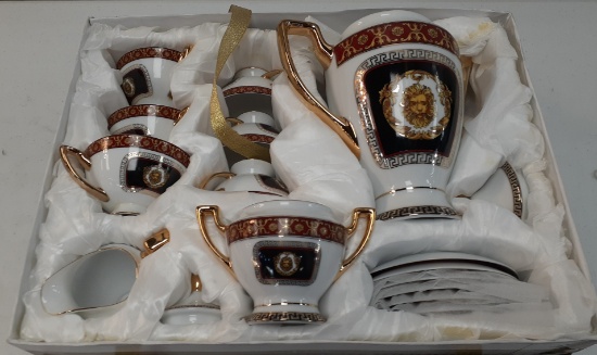 Versace Styled Tea Set - New in the box - 6 Placesettings