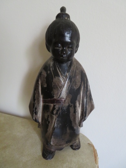 Antique Bronze Geisha Girl -Japanese - 8 inches tall
