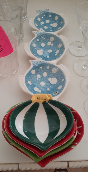 Ceramic measuring bowls and dish
