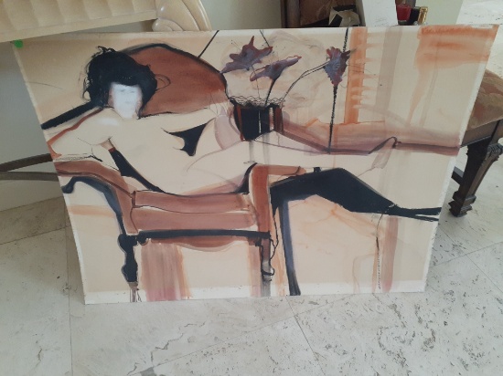 Sandy Marchetti - Watercolor - Nude Lady - 40 x 30 in unframed