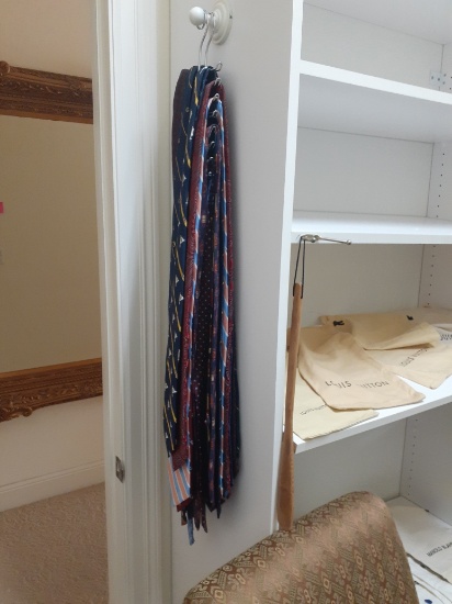Clothes, Jacket and ties in Closet