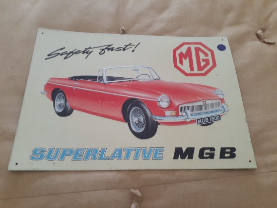 MG Car Advertising Metal Sign - 11.5 x 16.5 In