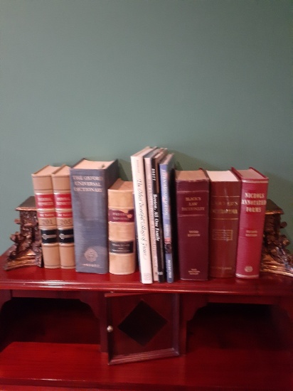 Various Books and bookends lot