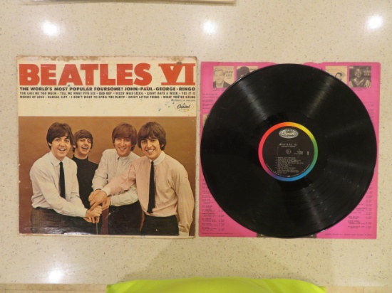 Beatles 33rpm record, "Beatles VI", Capitol T-2358; with inner sleeve 6 very minor scratches