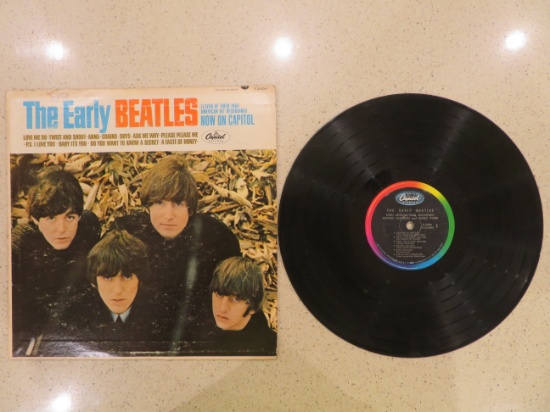 vintage Beatles 33rpm record, "The Early Beatles", Capitol, T 2309, etched T1-2309 P3 G; 3 very mino