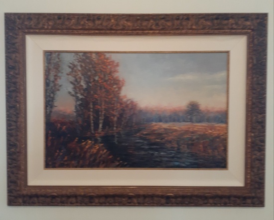 Signed Artwork by Dugento -Framed - Field - 48 x 36 in