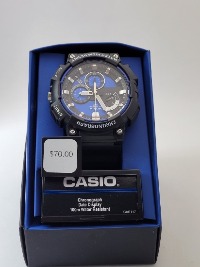 New Mens CASIO Black Chronograph Digital Watch w/ Box