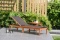 BRAND NEW OUTDOOR 100% FSC SOLID WOOD AND BROWN SLING CHAISE LOUNGER - ORIGINAL PACKAGING