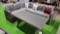 BRAND NEW OUTDOOR 5-PERSON GREY SYNTHETIC WICKER SOFA LOUNGE SET WITH DINING TABLE - ORIGINAL PACKAG
