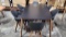 OPEN BOX - BRAND NEW OUTDOOR 74â€ x 39â€ Black Hardwood & Polypropylene Table with (6) Black Recyc