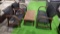 BRAND NEW 4-PIECE OUTDOOR 100% FSC SOLID WOOD AND BLACK SLING CONVERSATION SET - ORIGINAL PACKAGING