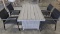 OPEN BOX - BRAND NEW OUTDOOR 100% SYNTHETIC WICKER & FAUX WOOD  RECTANGULAR TABLE WITH 4 ALUMINUM &