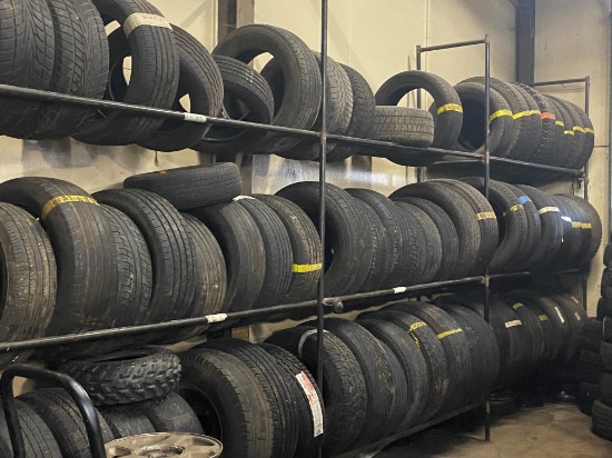Lot Of (100) Tires On Rack