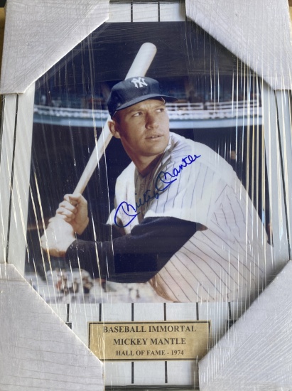 10” x 14” Signed Mickey Mantle Wall Hanging These items are signed but not authenticated and are bei