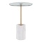 Lumisource Symbol Side Table With White Marble And Gold Steel TB-SYMBOL WMAUGL