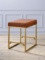 Acme Counter Height Stool in Light Brown PU and Gold Finish 96717
