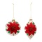 Melrose Set Of 6 Glass Poinsettia Ornament With Red Finish 83656DS