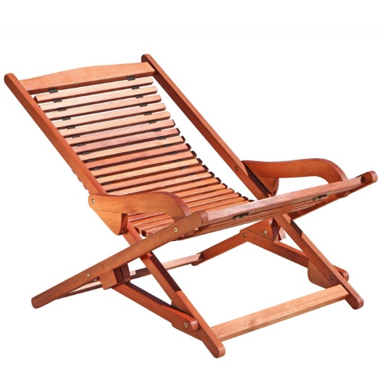 Vifah Malibu Outdoor Wood Folding Lounge V157