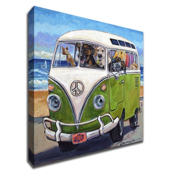 Tangletown Fine Art Canvas 24" x 24" Wall Art In Green And Blue T724DcHP-2424