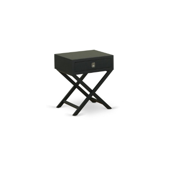East West Furniture Hamilton Wood Nightstand With Black Finish HANE11