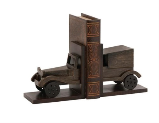 Sleek Inspired Style Classy Styled Wood Car Bookend Pair Home Decor 24875