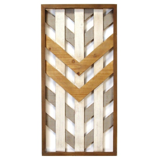 Stratton Home Decor Framed Geometric Wood Wall Panel S21032