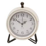 Stratton Home Contemporary Metal And Mdf Table Clock In White And Black S16072