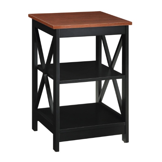 Convenience Concepts Oxford Cherry And Black End Table With Shelves S20-175