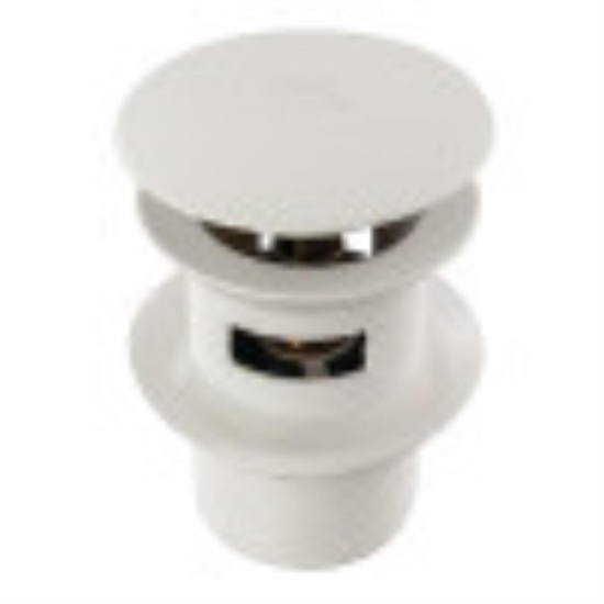 Kingston Brass White Trimscape Toe-Touch Tub Drain With Overflow VTDESHOEWH