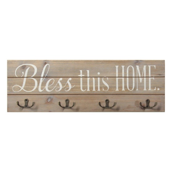 Stratton Home Rustic Farmhouse Mdf And Metal Wall Hook With White Finish S11578