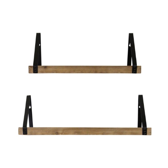 Stratton Home Decor Set Of 2 Metal And Wood Shelves S23722
