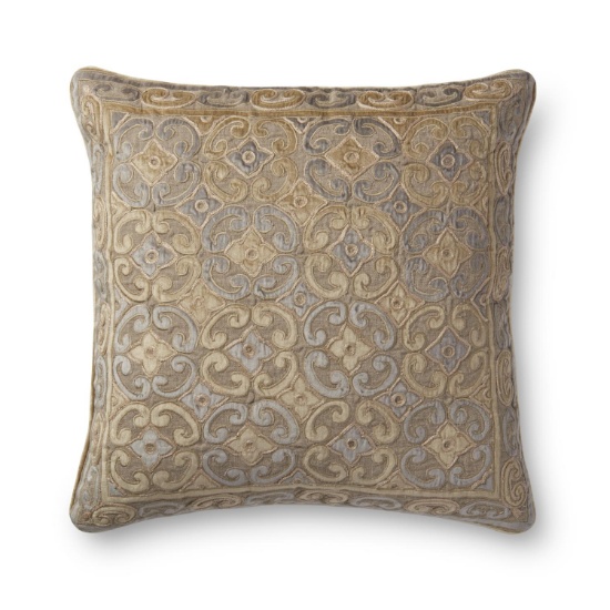 Loloi Linen Pillow Cover in Beige And Silver finish P116P0489BESIPIL3
