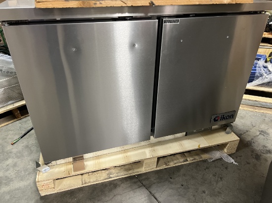New on Pallet, 48" X 30" Two Door Refrigerated Work Top Cooler with S/S -  Interior, and Epoxy Coate