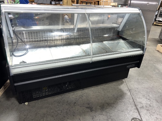 70' Front Loading Curved Glass Refrigerated Case, Model KMC-72 This Has -  2 Lifting Front Loading D