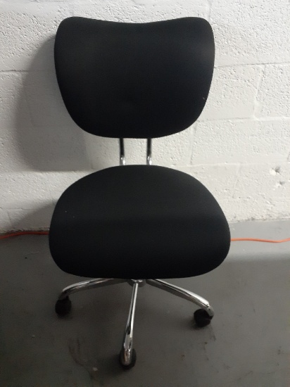 Modern Black Cloth Chairs on casters