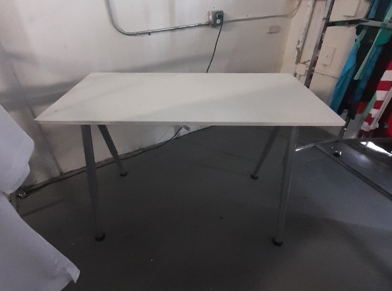 47 in Wood Table with metal feet