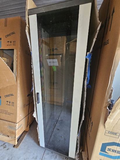 23 1/2" x 77" Front Glass Door Rack Enclosure Server Cabinet with Removable Sides - Brand New, In Bo