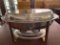 Oval Silver with Gold Accents Chafing Dish