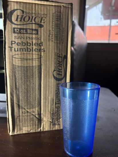 (5) Cases of Brand New 12 oz Blue Plastic Cups
