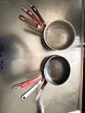 (6) Small Frying Pans some with Handle Grips